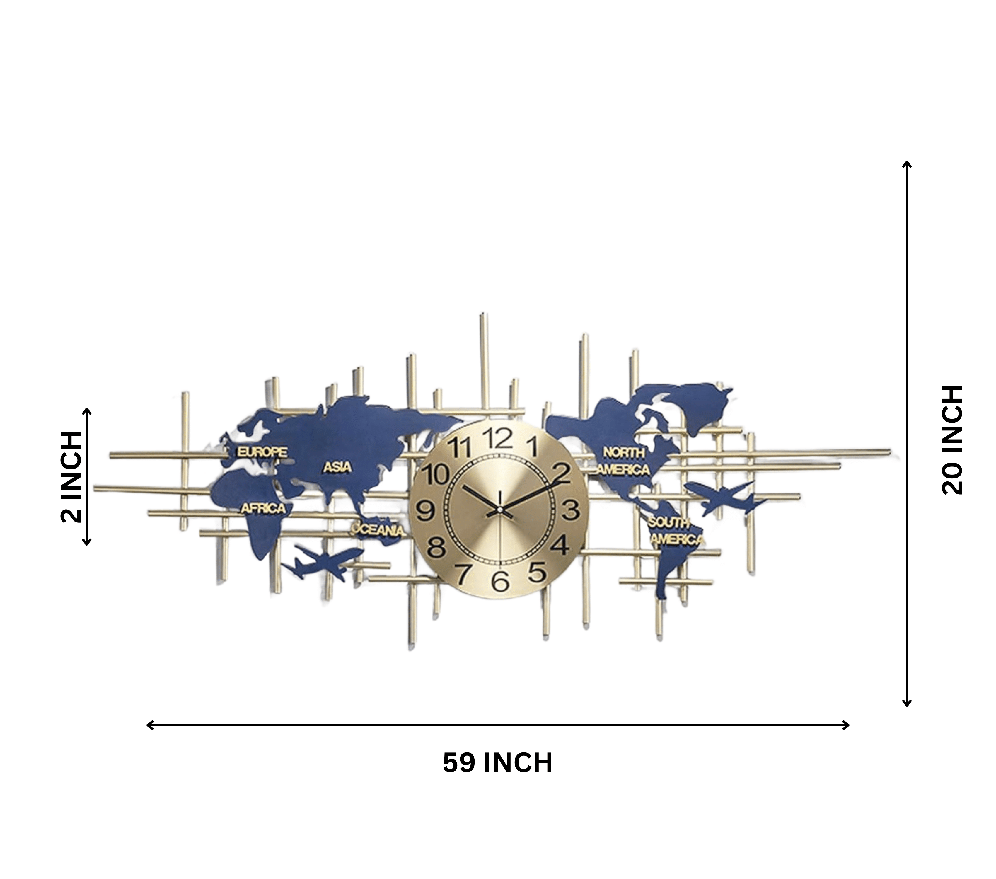 3D World Map Clock - Unique Wall Art