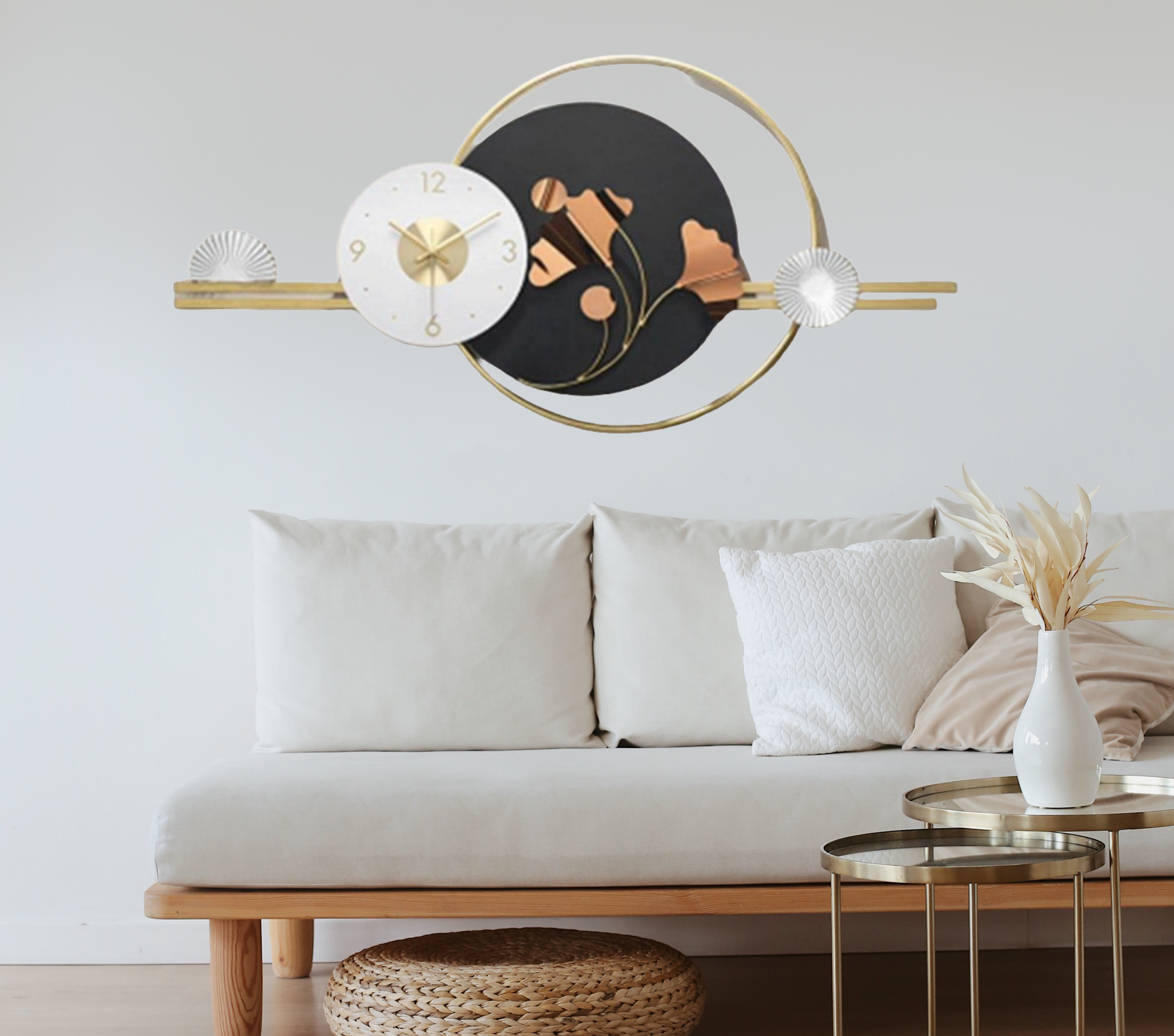 INDIGENOUS TIME - Iron Metal Wall Clock for a Touch of Classic Elegance