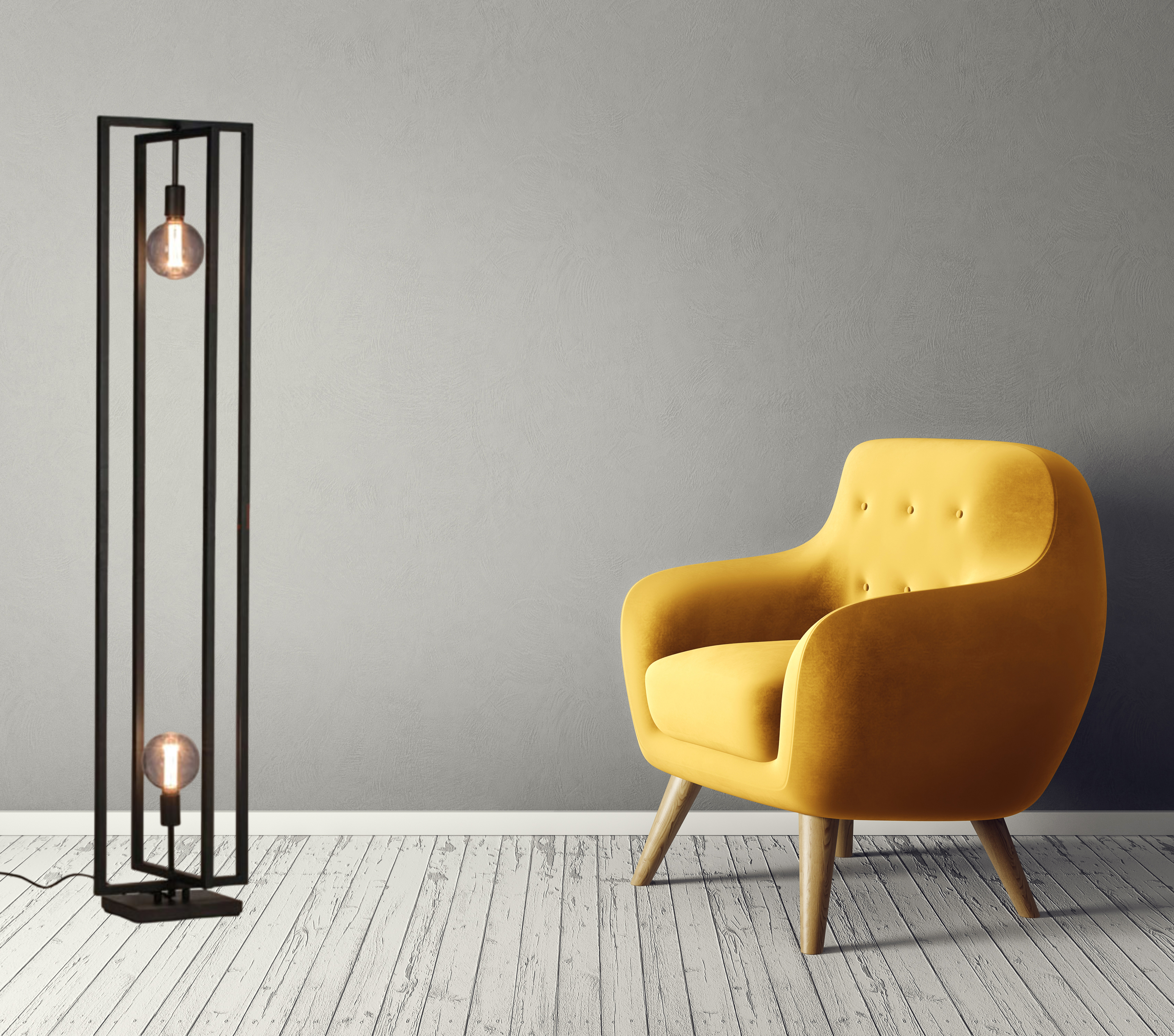 Sleek Iron Floor Lamp