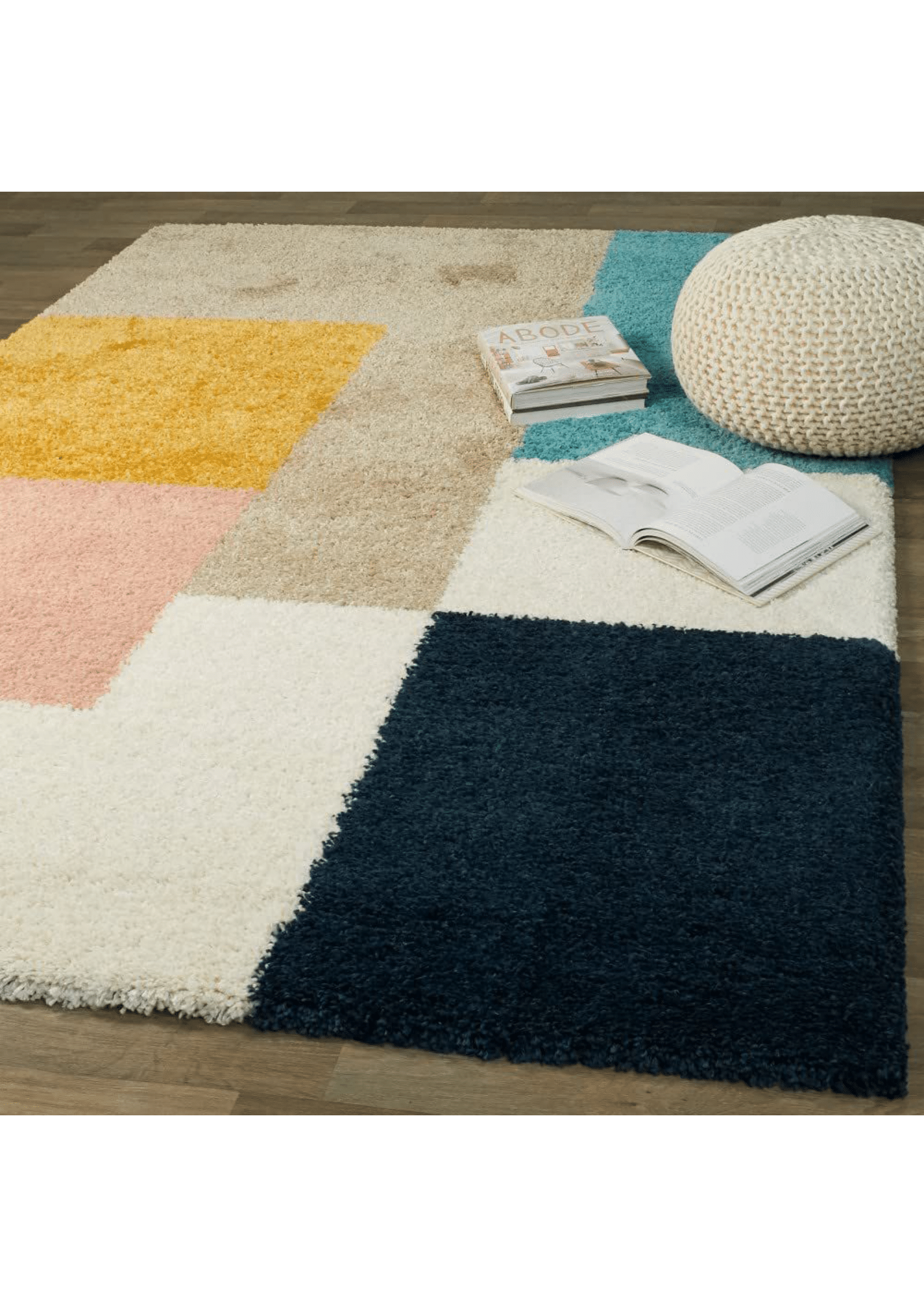 Block Color Geometric Rug