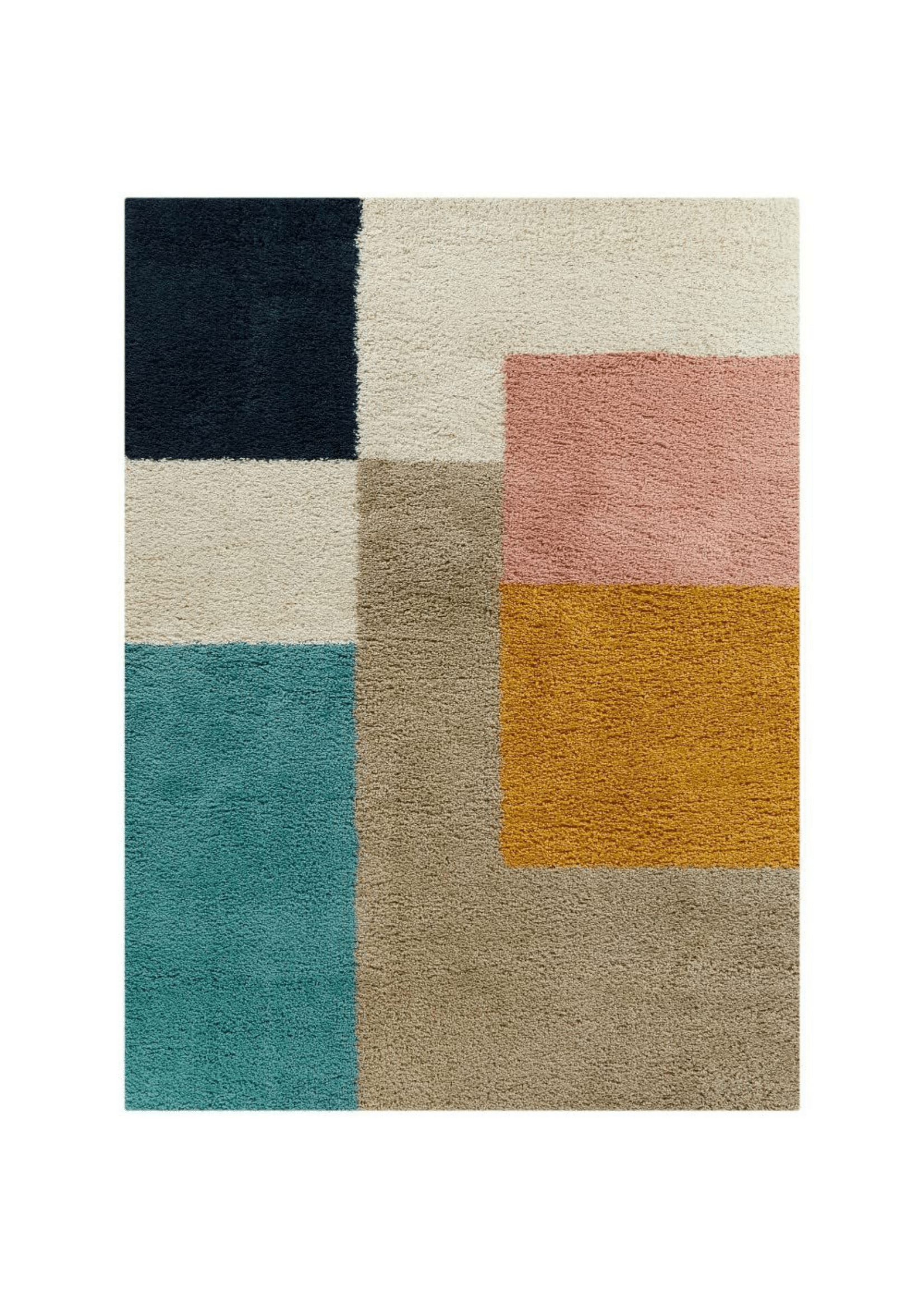 Block Color Geometric Rug