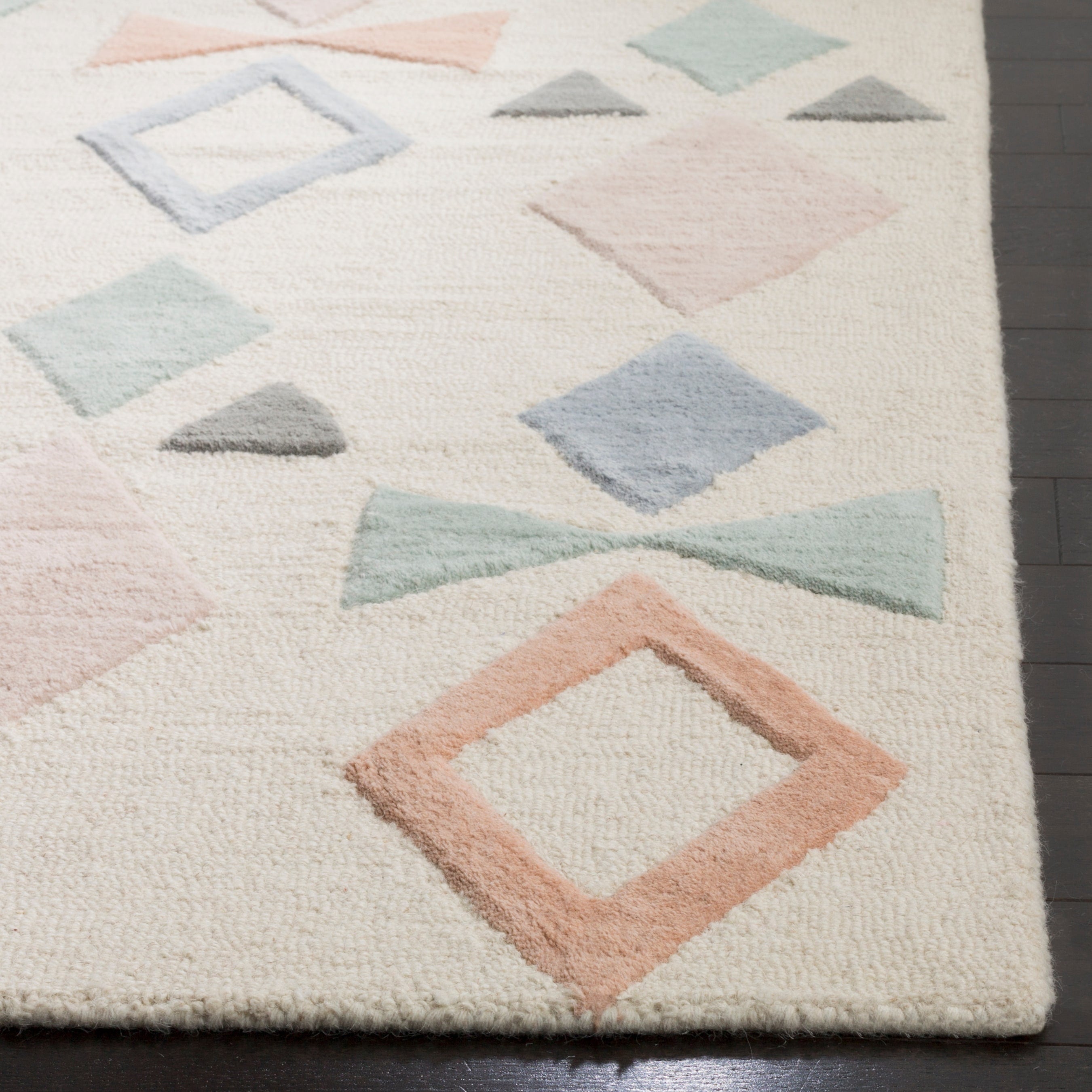 Pastel Geometric Elegance Plush Area Rug