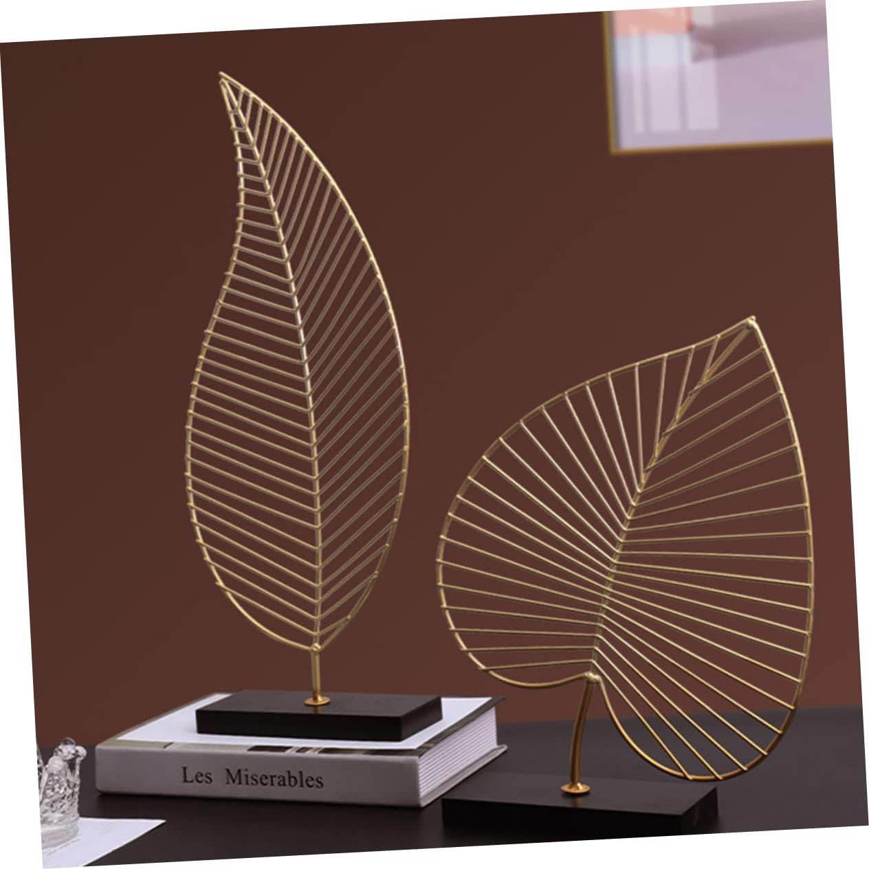 Stainless Steel Leaf Art Pieces - Set of 2 with Elegant Design