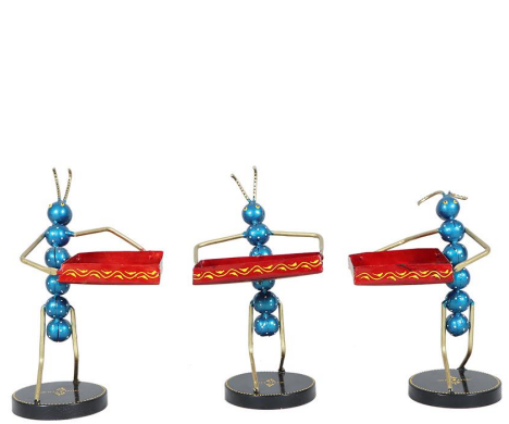 Colorful Ant Trio Figurines with Trays