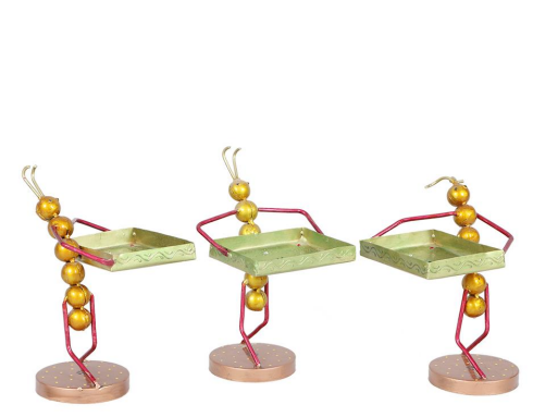 Colorful Ant Trio Figurines with Trays