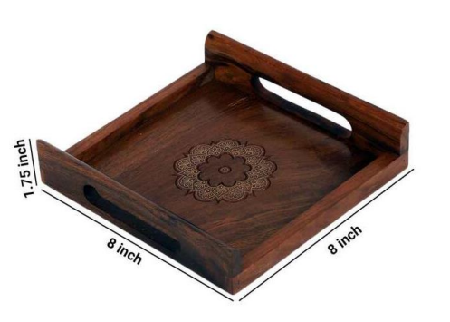 Intricate Wooden Serving Tray