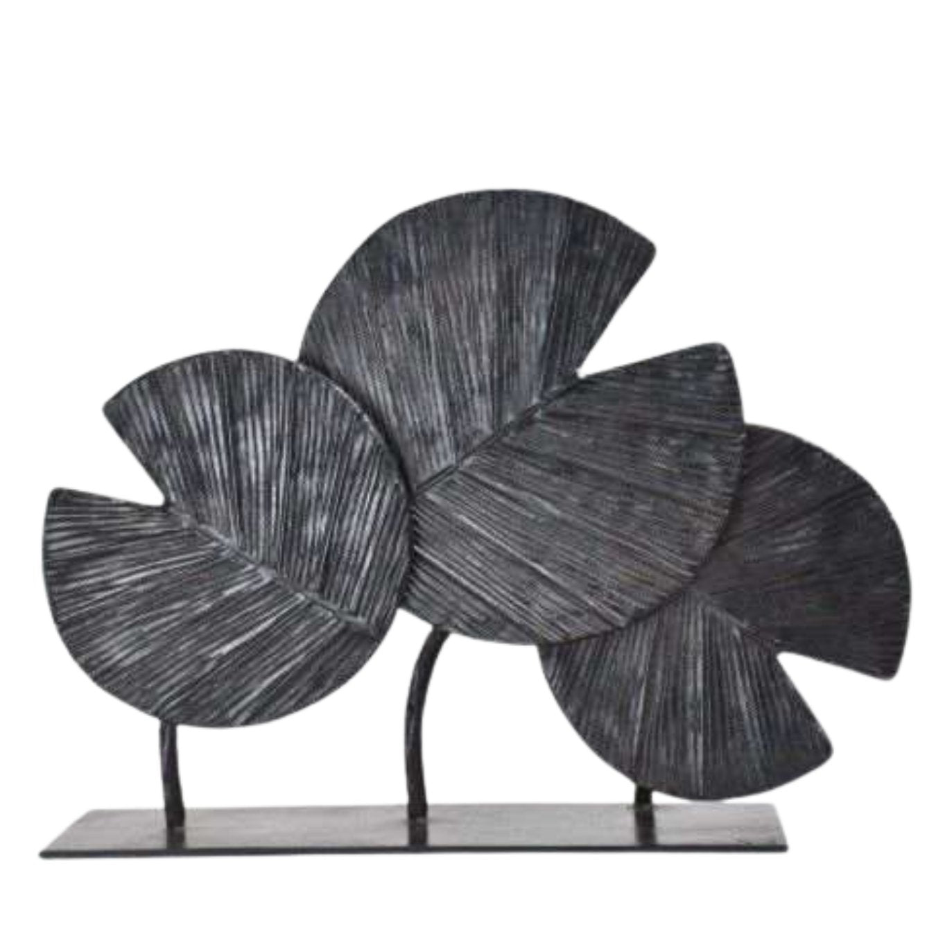 Iron Leaf Art Piece with Textured Finish - Unique Decor