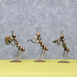 Rustic Musical Ant Trio Figurines