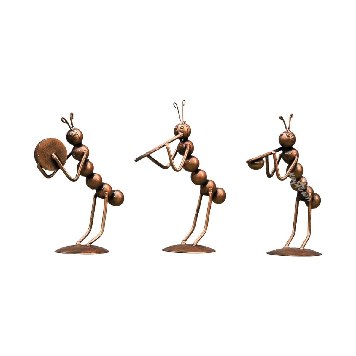 Rustic Musical Ant Trio Figurines