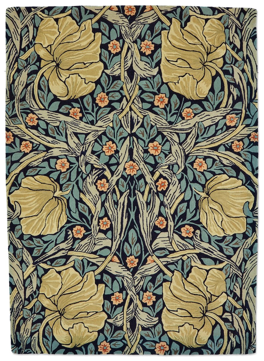 Switzerland Wool Collections Art Nouveau Floral Area Rug - Custom Sizes Available