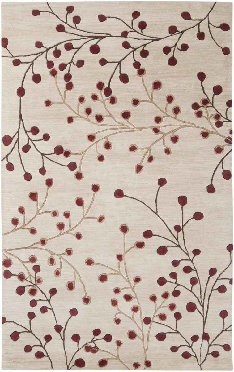 Artistic Floral Branch Design Wool Area Rug - Switzerland Wool Collections - Custom Sizes - Rugs at Nestern