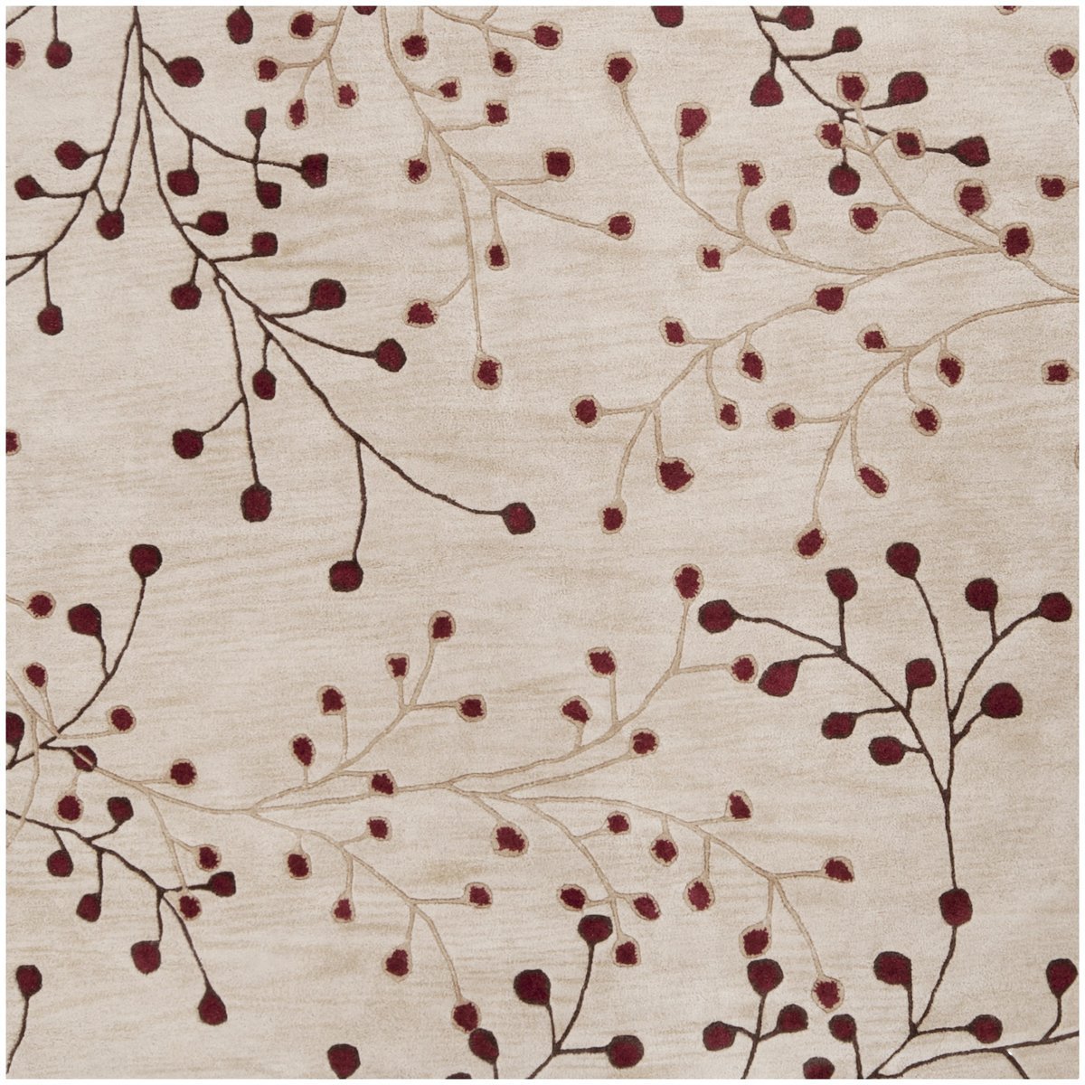 Artistic Floral Branch Design Wool Area Rug - Switzerland Wool Collections - Custom Sizes - Rugs at Nestern