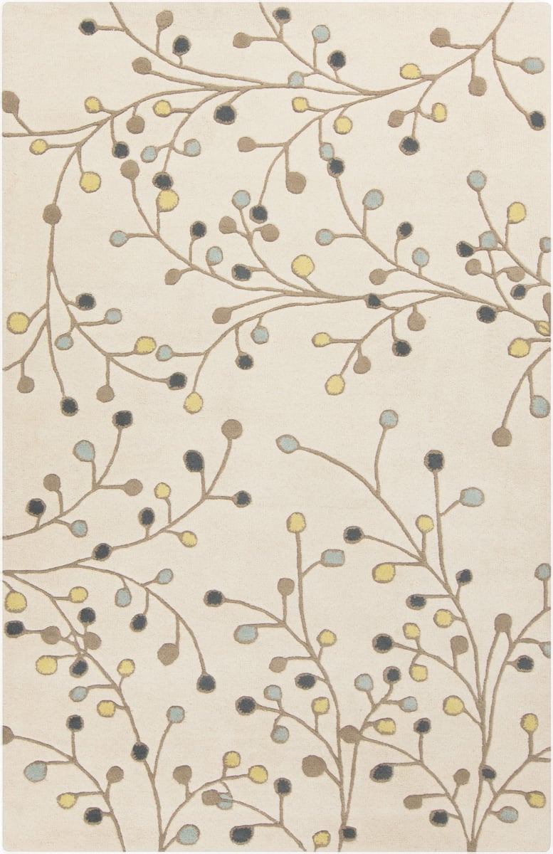 Artistic Floral Branch Design Wool Area Rug - Switzerland Wool Collections - Custom Sizes - Rugs at Nestern