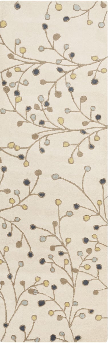 Artistic Floral Branch Design Wool Area Rug - Switzerland Wool Collections - Custom Sizes - Rugs at Nestern