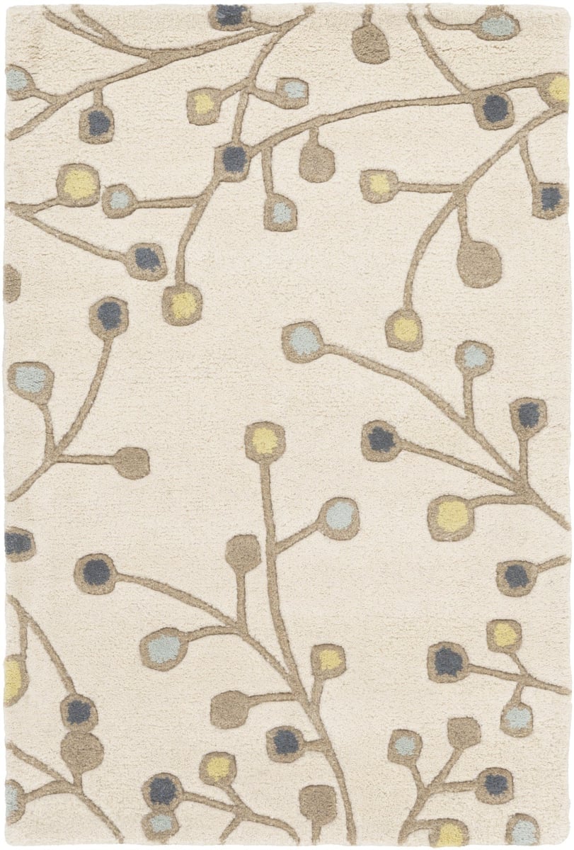 Artistic Floral Branch Design Wool Area Rug - Switzerland Wool Collections - Custom Sizes - Rugs at Nestern