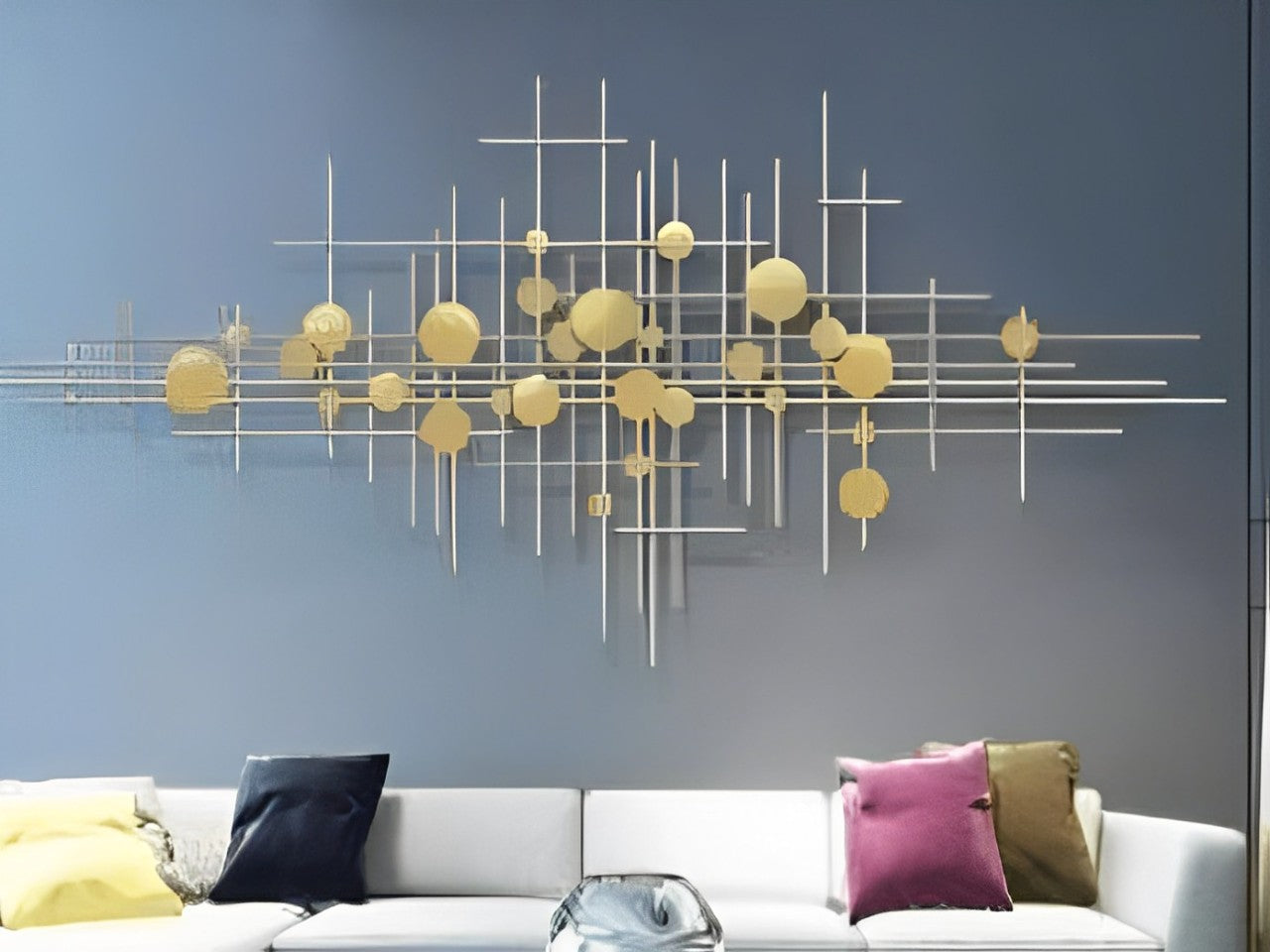 Abstract Gold Circles Wall Art