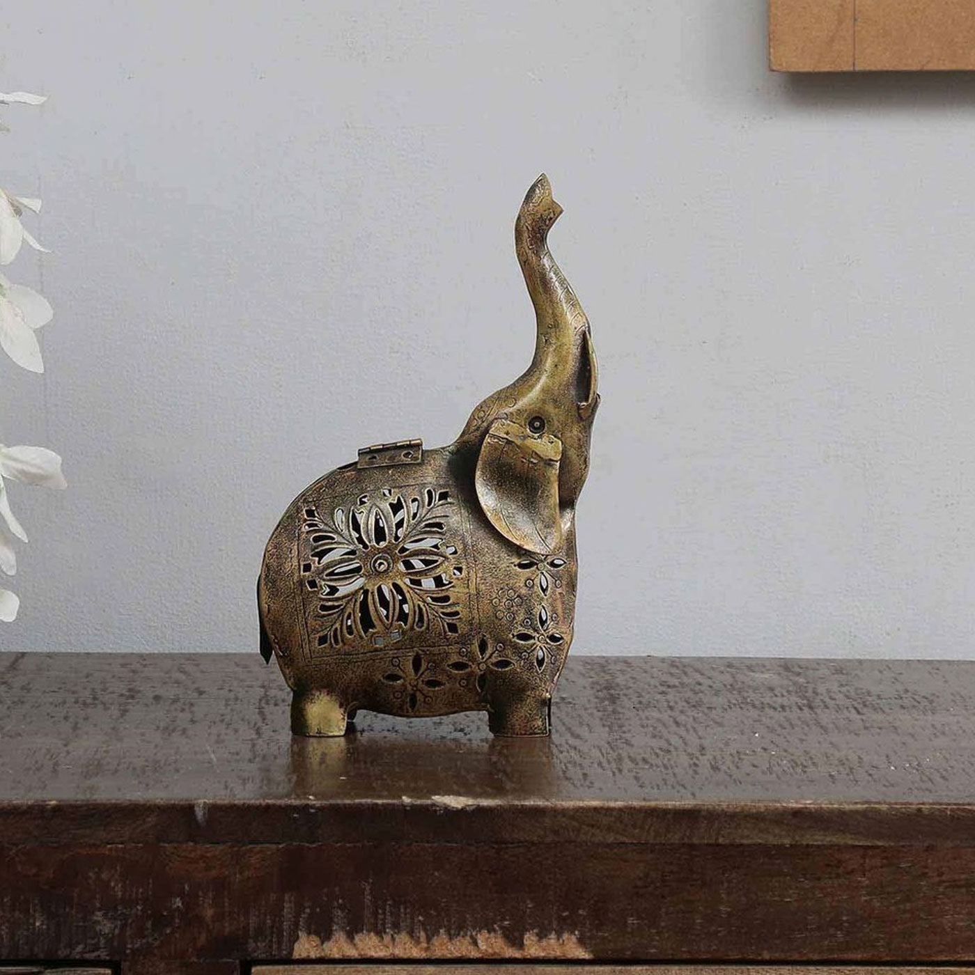 Antique Bronze Elephant Tealight Holder - Table Decors at Nestern