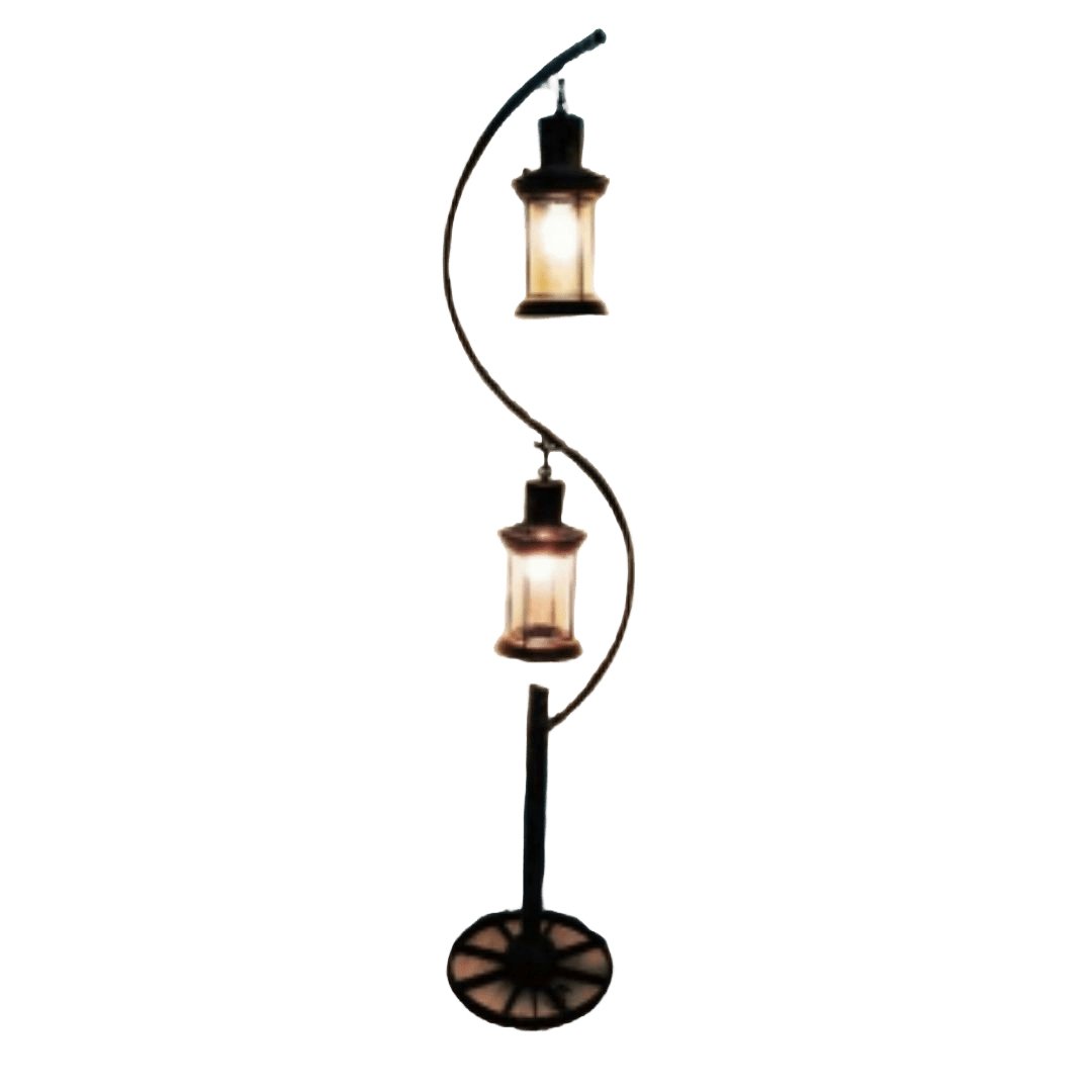 Antique floor lamp with two lanterns - Home Decor at Nestern