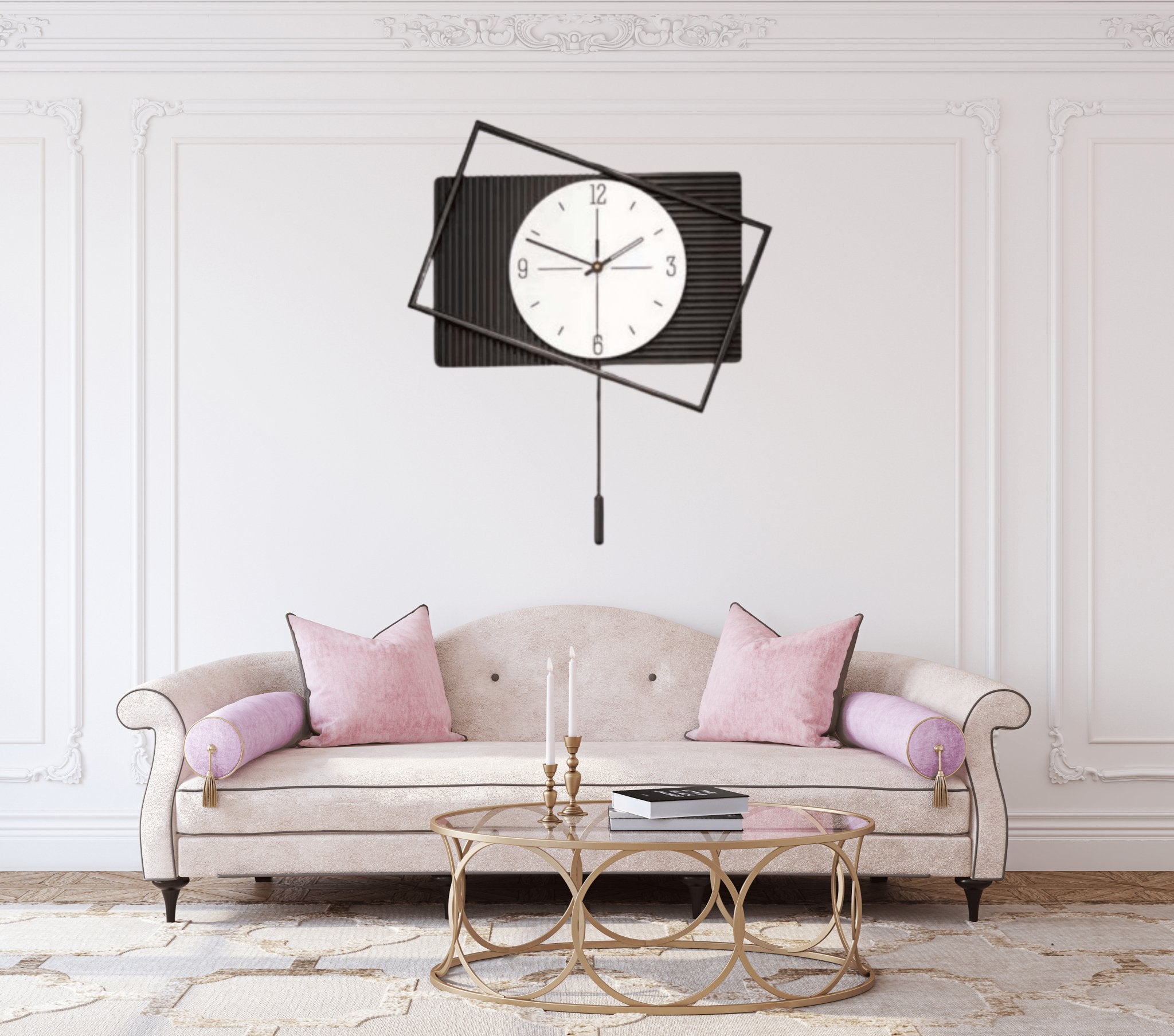 Asymmetrical Wall Clock with Pendulum - Wall Clock at Nestern