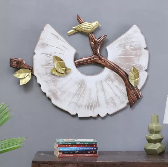 Bird on Branch Metal Wall Art – Rustic Nature - Inspired Décor - Wall Art at Nestern