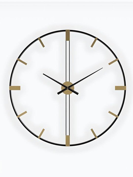 Black and Gold Metal Wall Clock - Wall Clock at Nestern