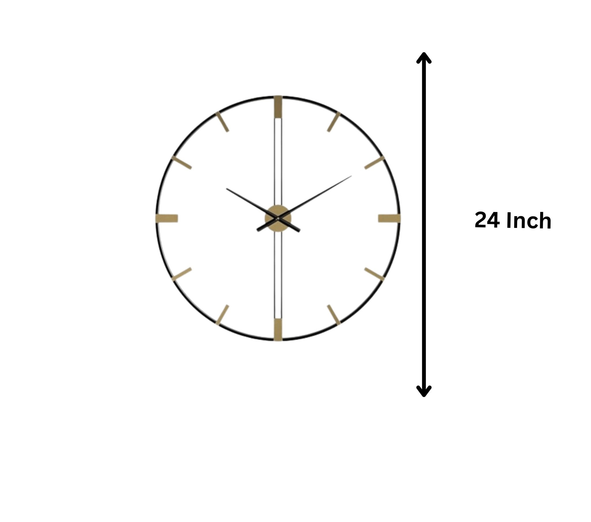 Black and Gold Metal Wall Clock - Wall Clock at Nestern