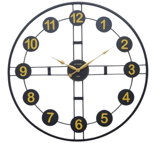 Black and Yellow Minimalist Wall Clock - Wall Clock at Nestern