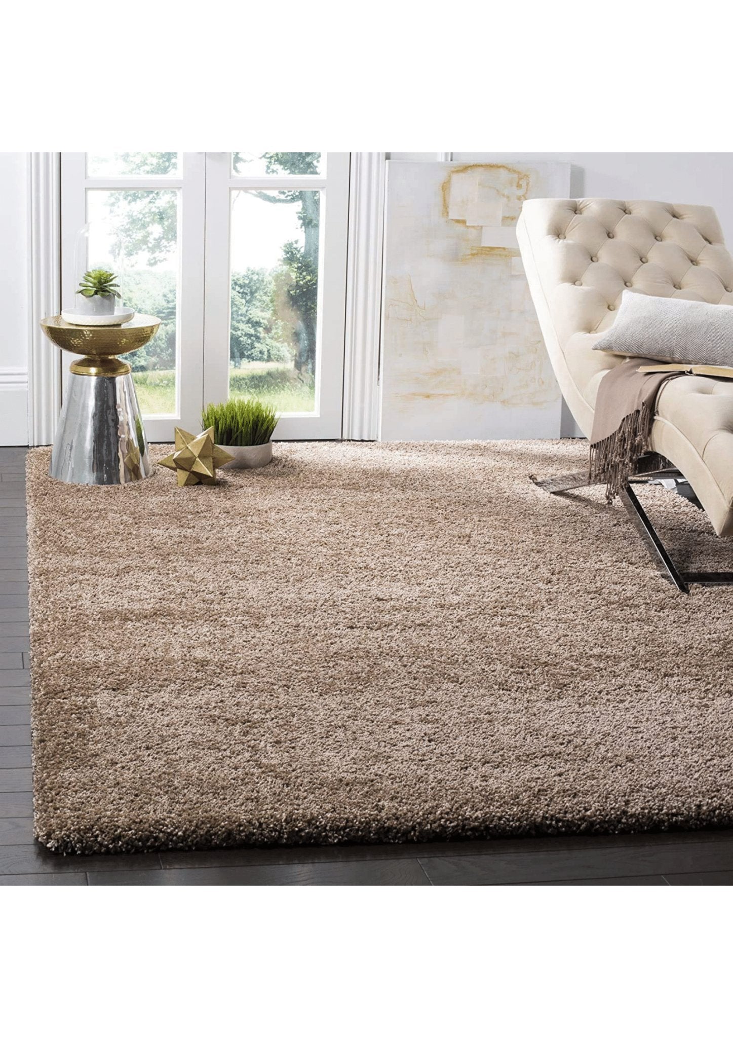 Bliss Beige Shaggy Rug - Rugs at Nestern