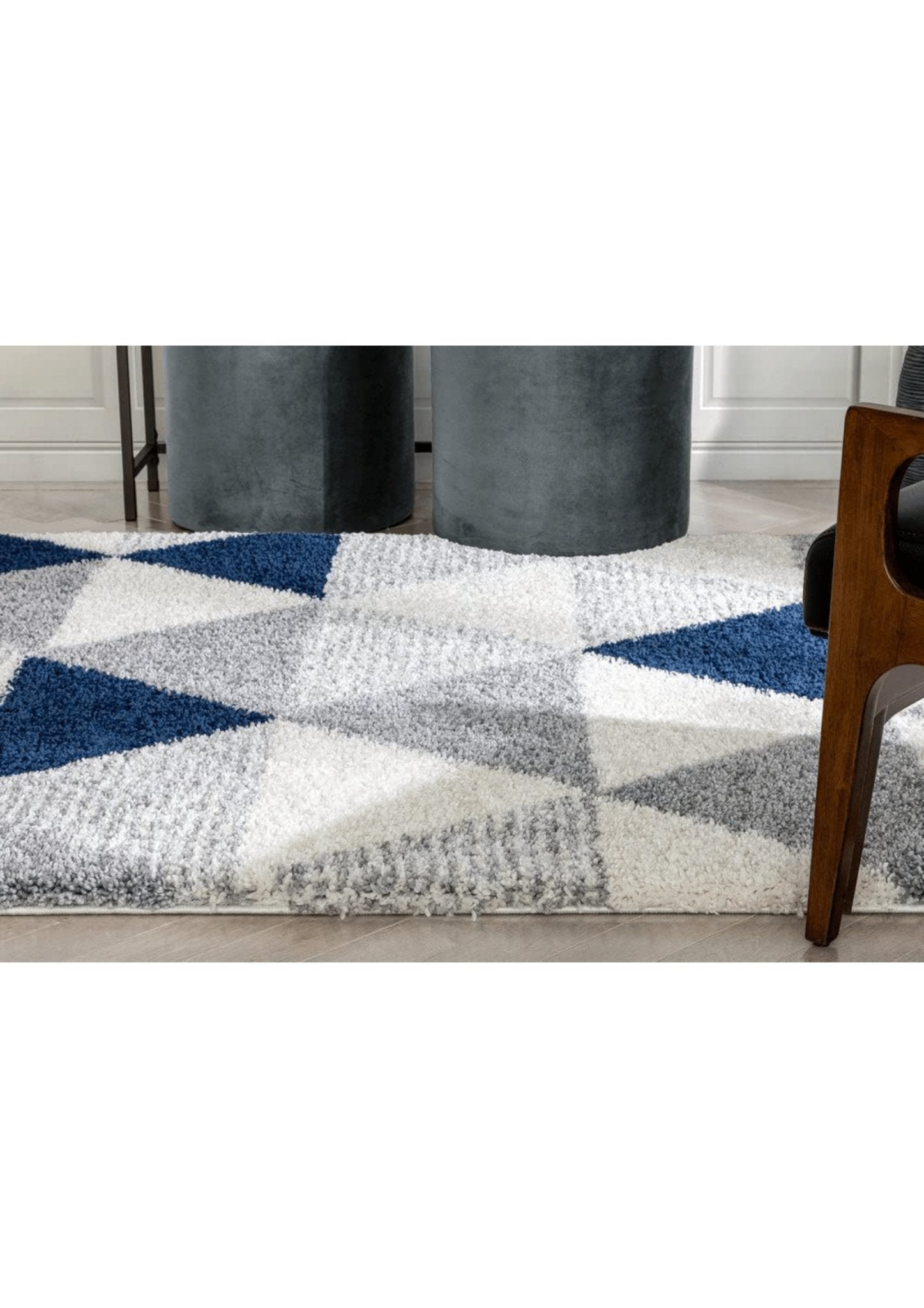 Blue Harmony Geometric Rug - Rugs at Nestern