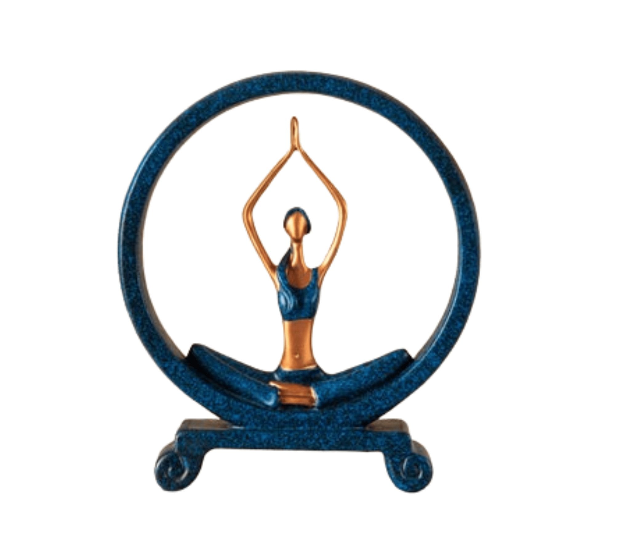 Blue Yoga Lady Figurine in Namaskar Mudra Pose - Home Decor at Nestern