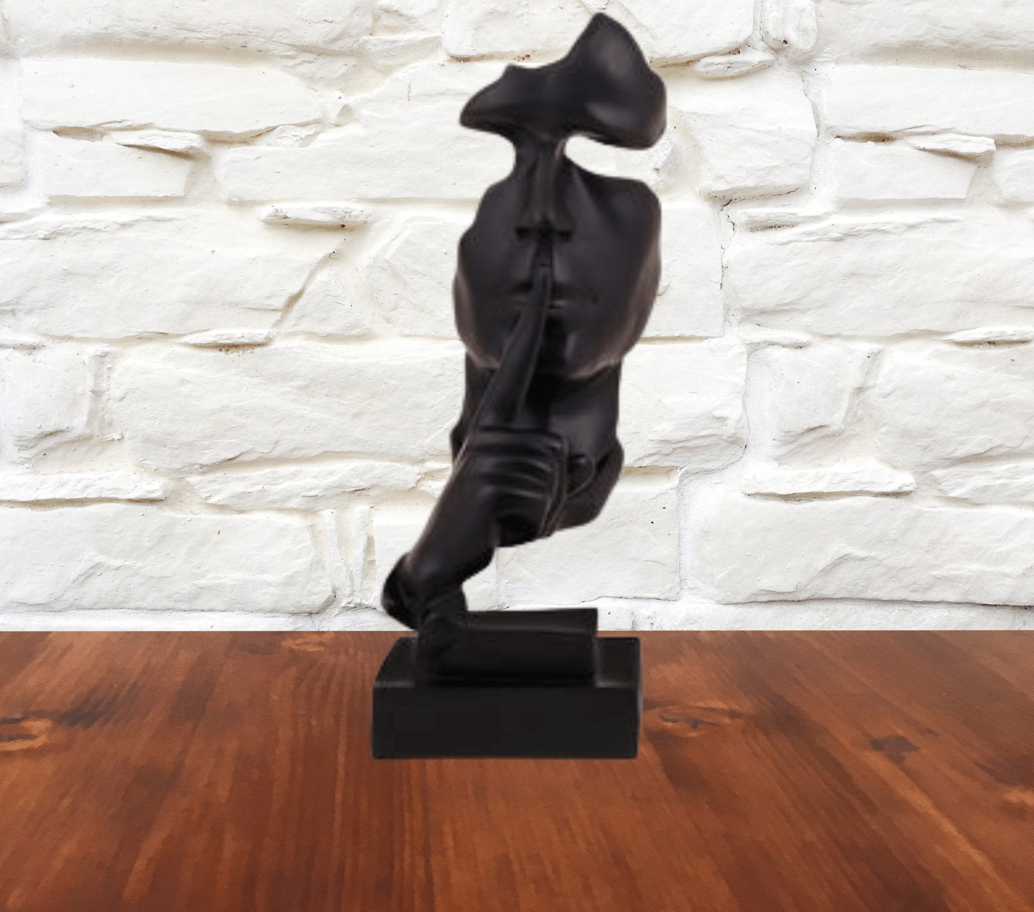 Bold Black Abstract Man Face Sculpture - Home Decor at Nestern