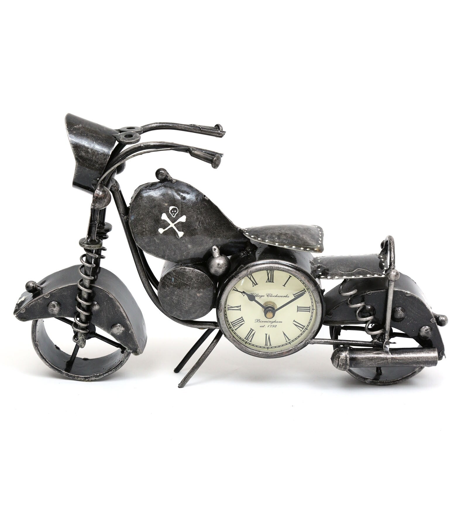 Antique Metal Biker Table Clock