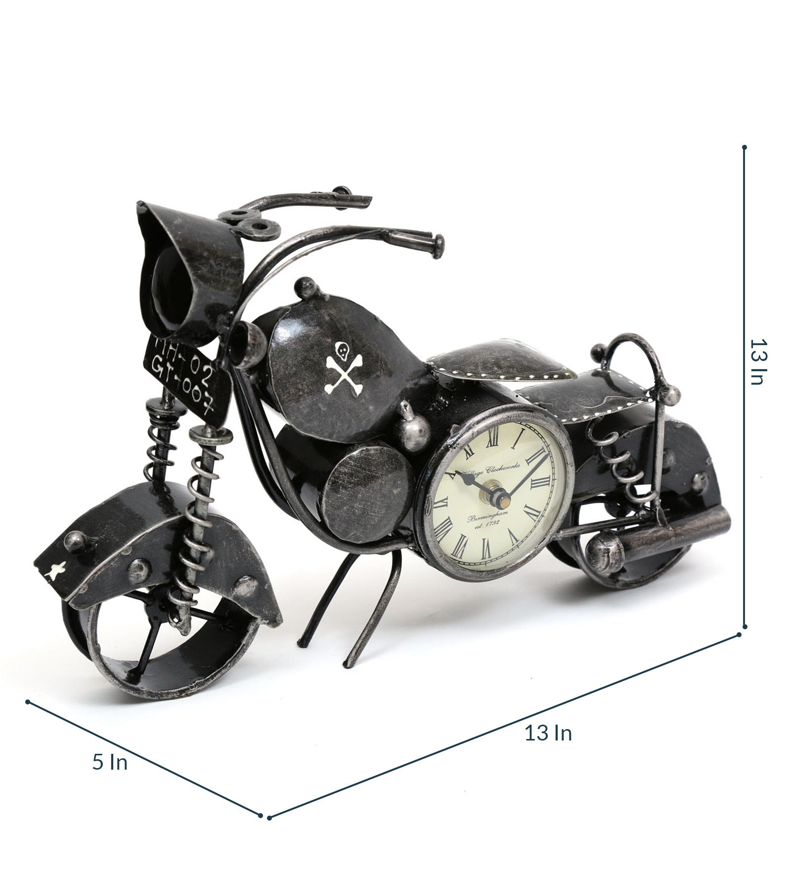 Antique Metal Biker Table Clock