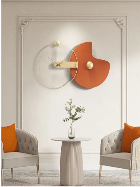 Celestial Statement - Large Round Wall Clock with Artistic Flair - Wall Clock at Nestern