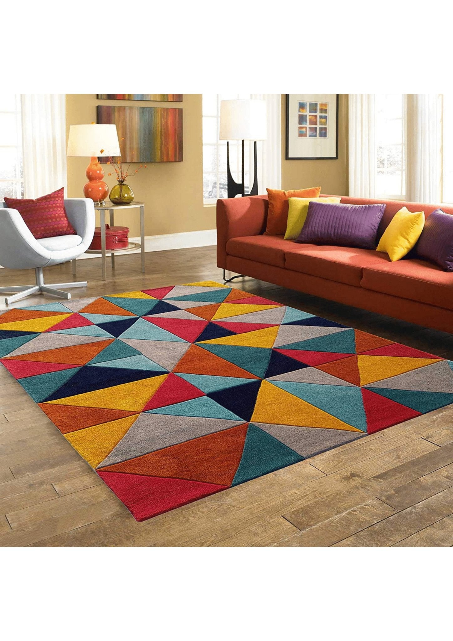 Chromatic Fusion Geometric Rug - Rugs at Nestern