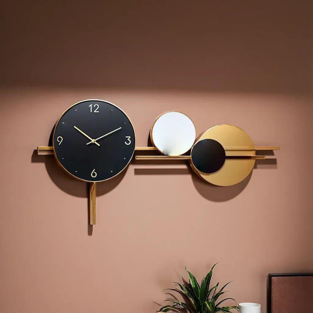 Circle of Elegance - Modern Geometric Wall Clock - Wall Art at Nestern