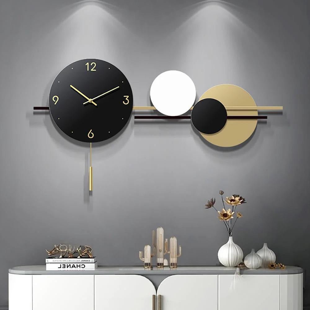 Circle of Elegance - Modern Geometric Wall Clock - Wall Art at Nestern