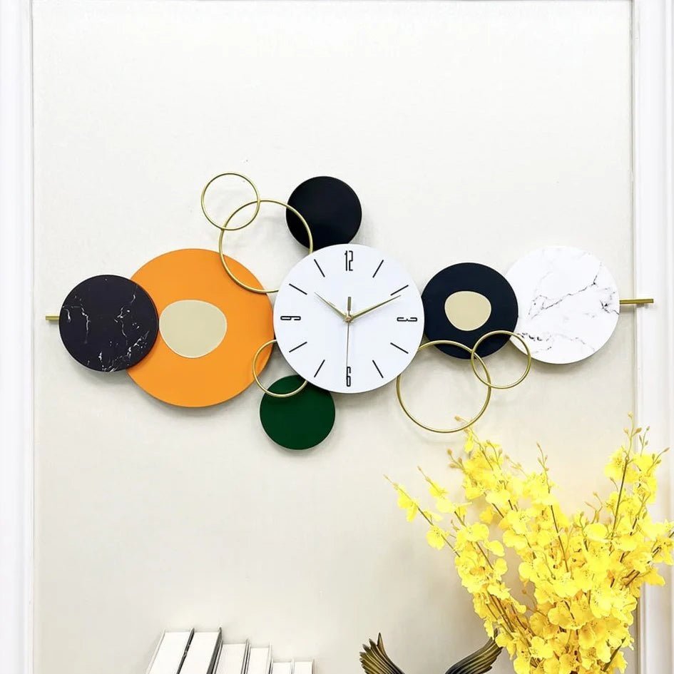 Circular Abstract Wall Clock Art - Wall Clock at Nestern