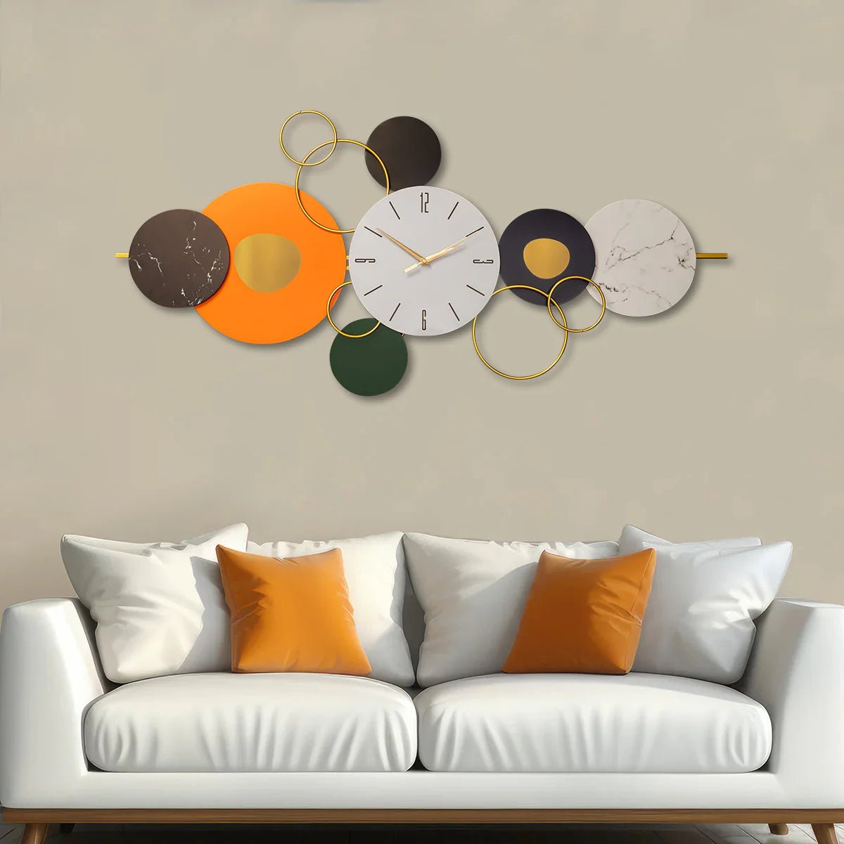 Circular Abstract Wall Clock Art - Wall Clock at Nestern