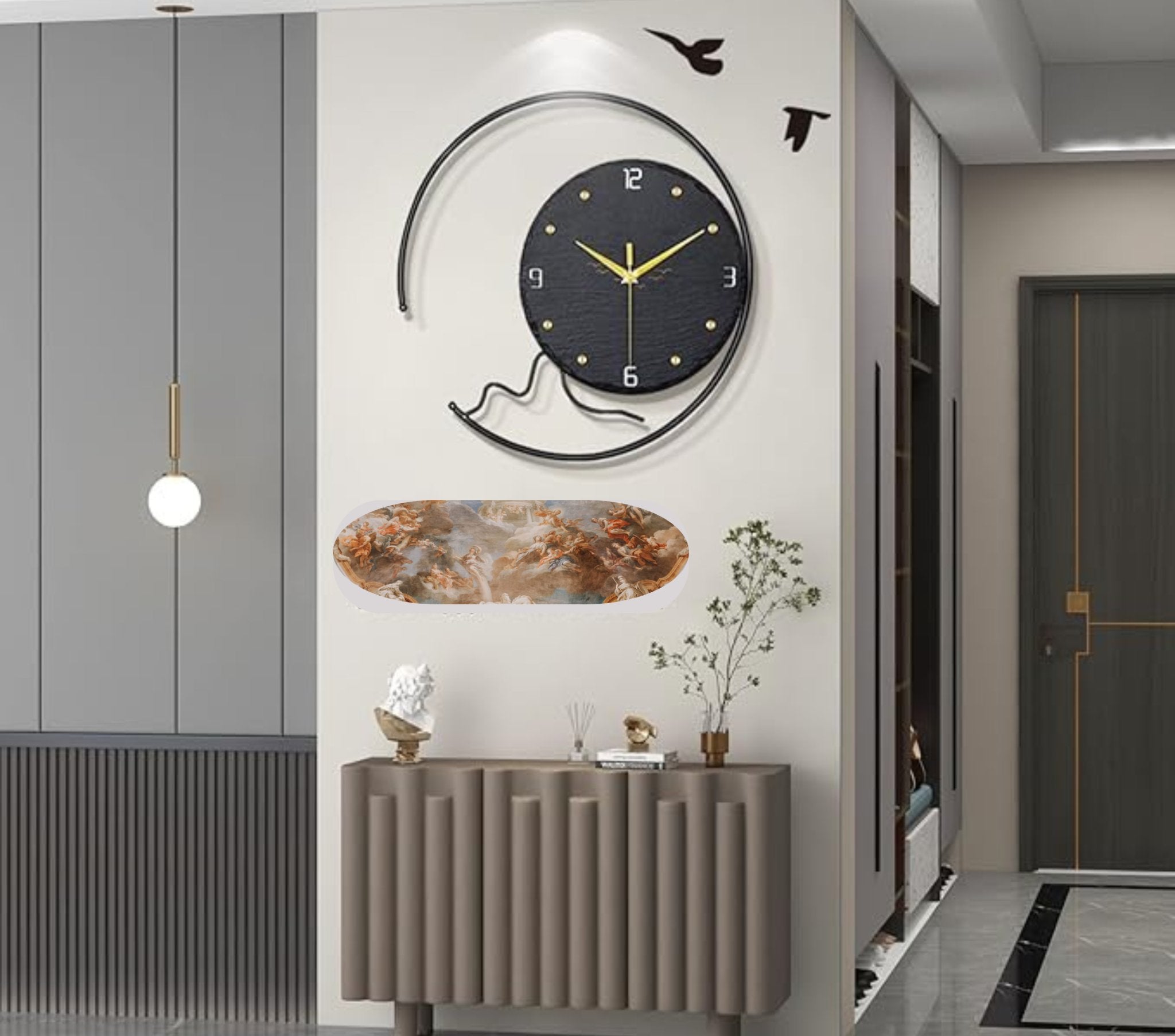 Circular Harmony - Stylish Wall Clock with Geometric Design - Wall Clock at Nestern