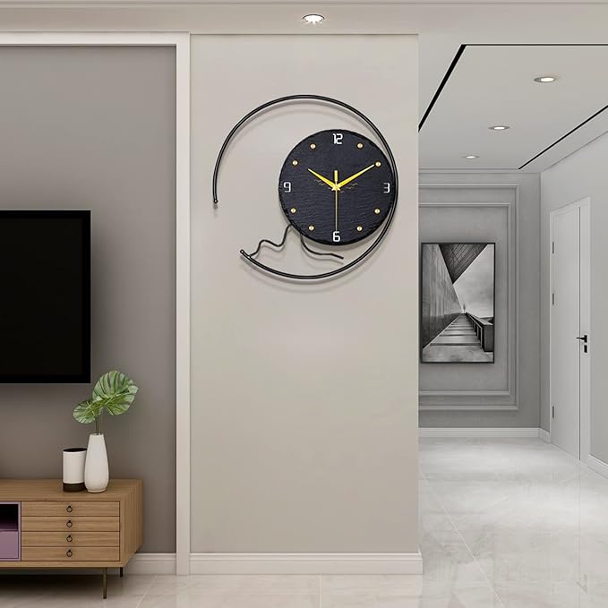 Circular Harmony - Stylish Wall Clock with Geometric Design - Wall Clock at Nestern