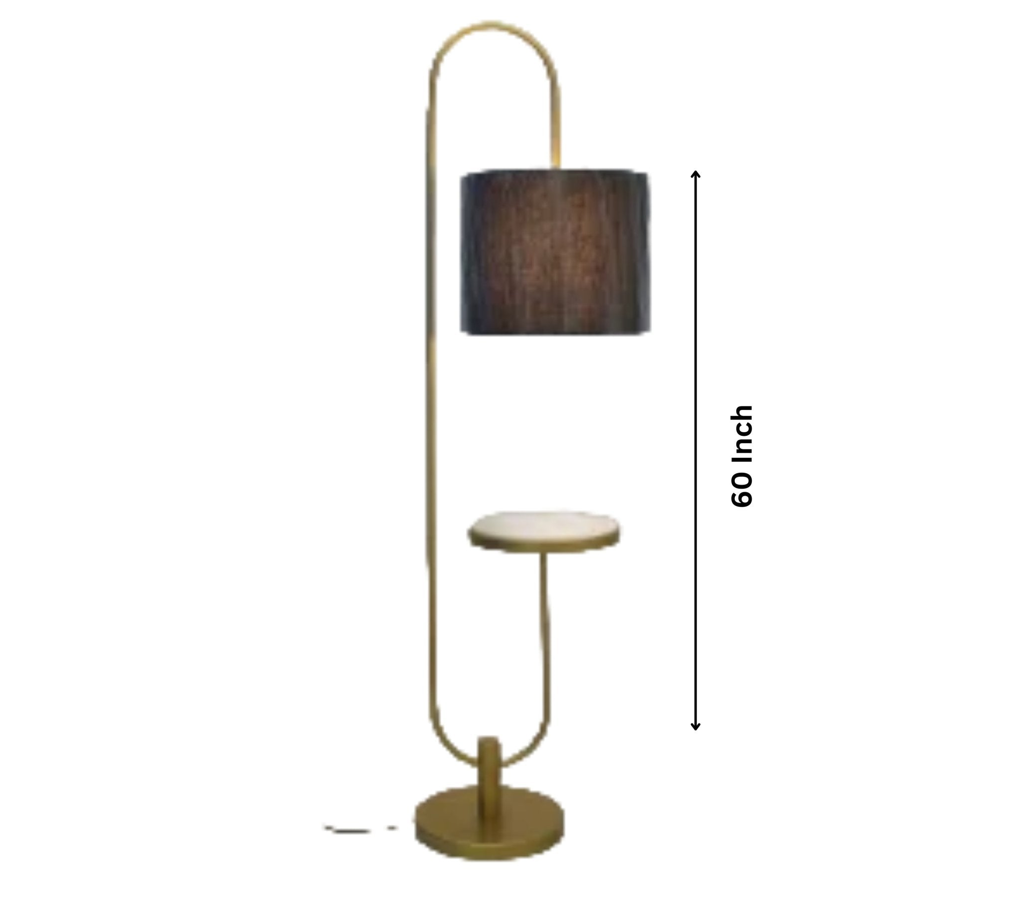 Contemporary Iron Floor Lamp with Shelf and Powder Coated Finish - Home Decor at Nestern