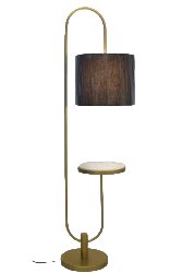 Contemporary Iron Floor Lamp with Shelf and Powder Coated Finish - Home Decor at Nestern