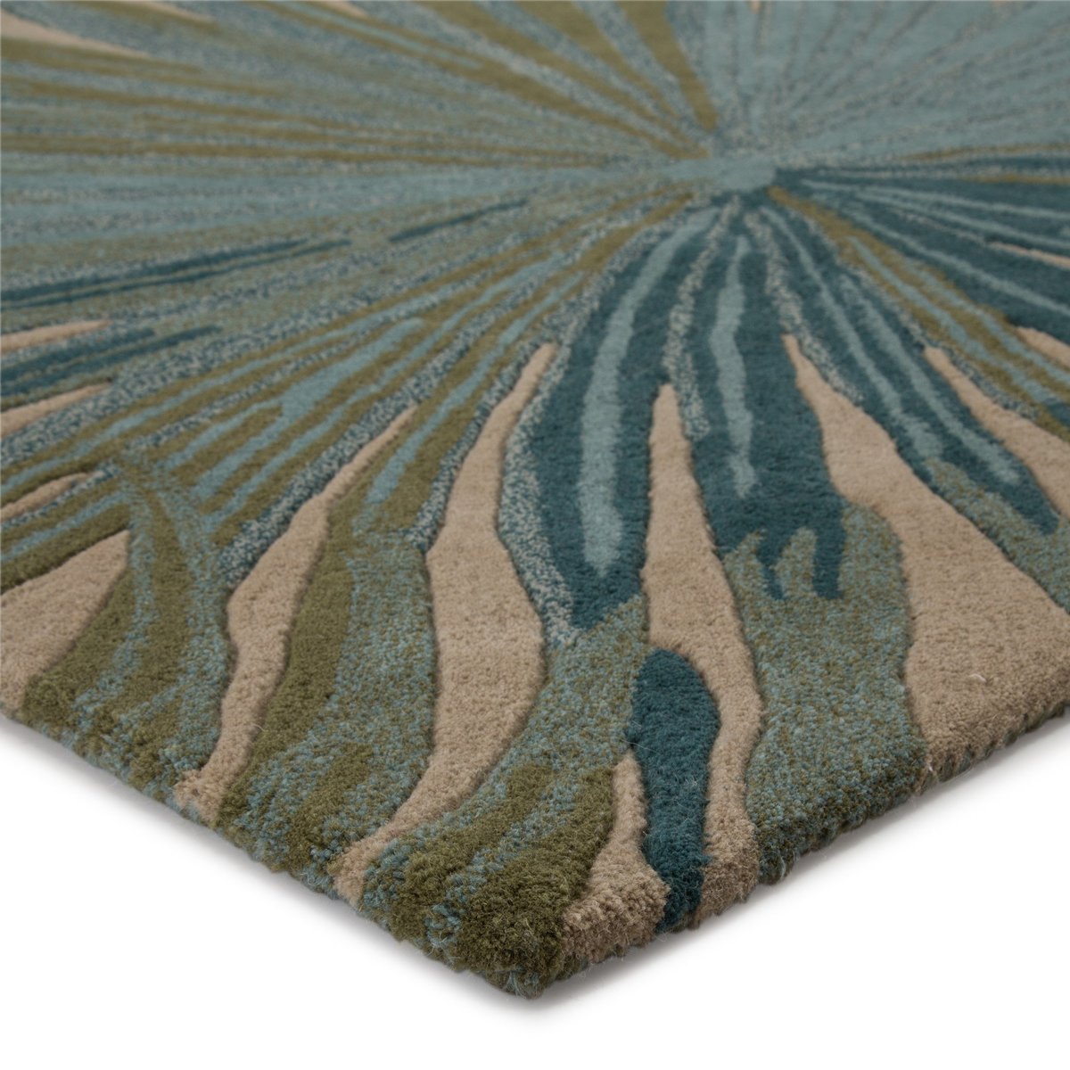 Contemporary Leaf Design Hand - Tufted Area Rug - Switzerland Wool Collections - Rugs at Nestern