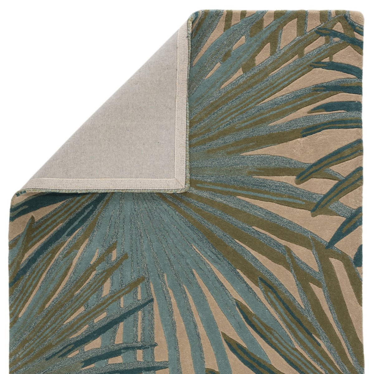 Contemporary Leaf Design Hand - Tufted Area Rug - Switzerland Wool Collections - Rugs at Nestern