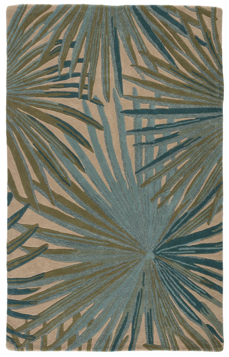 Contemporary Leaf Design Hand - Tufted Area Rug - Switzerland Wool Collections - Rugs at Nestern