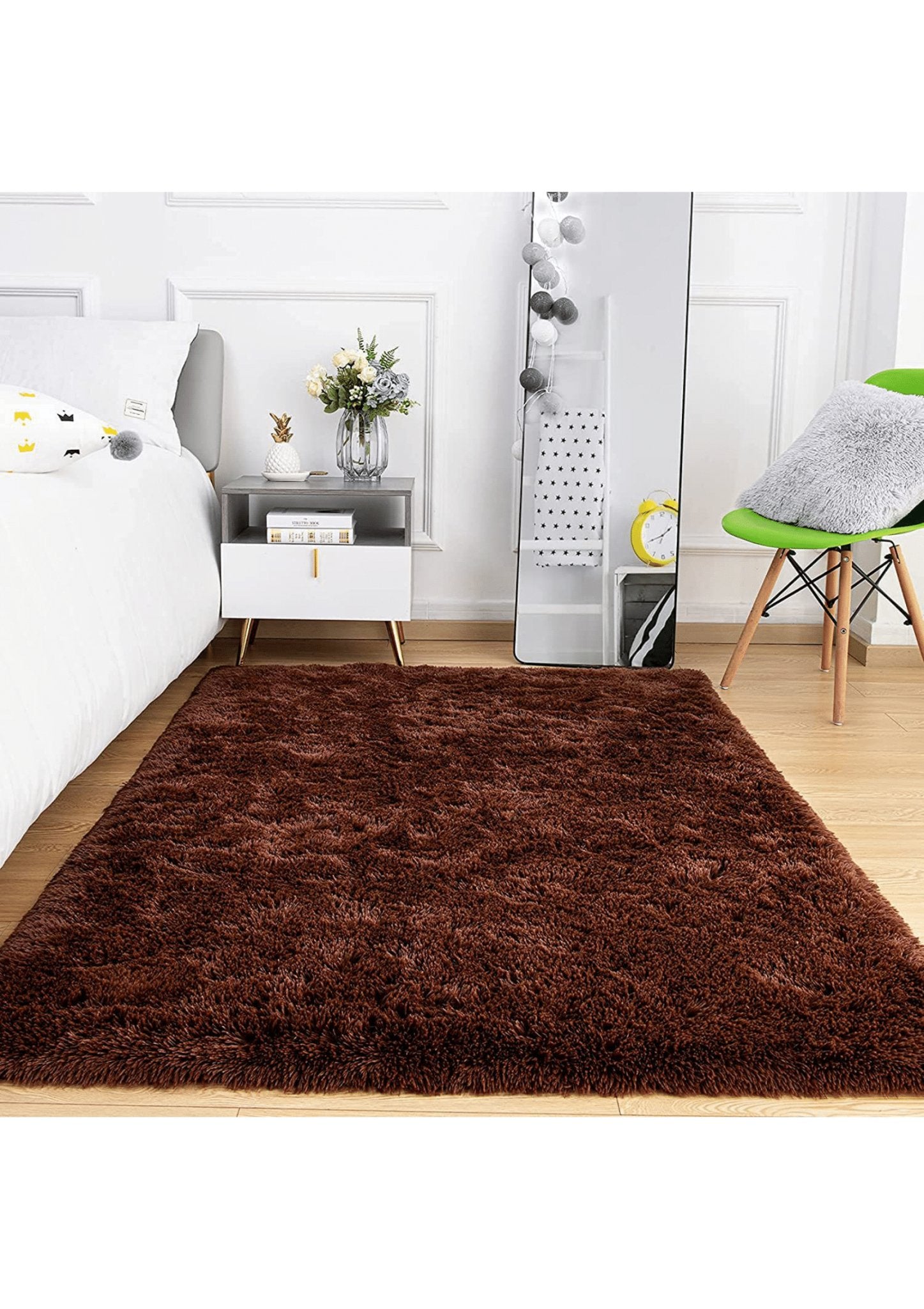 Cozy Shaggy Brown Area Rug - Rugs at Nestern