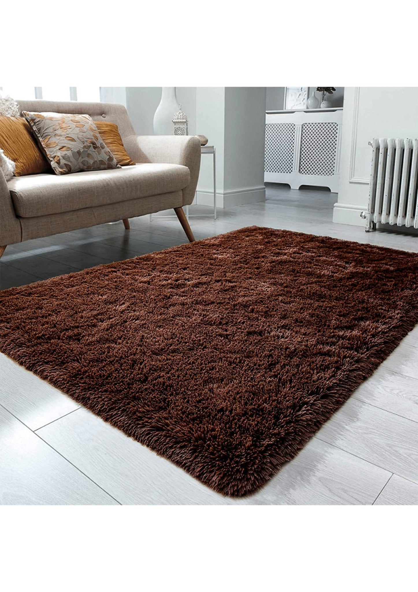 Cozy Shaggy Brown Area Rug - Rugs at Nestern