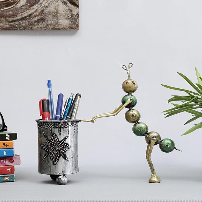 Creative Companion Handcrafted Metal Pen Holder - Table Decors at Nestern