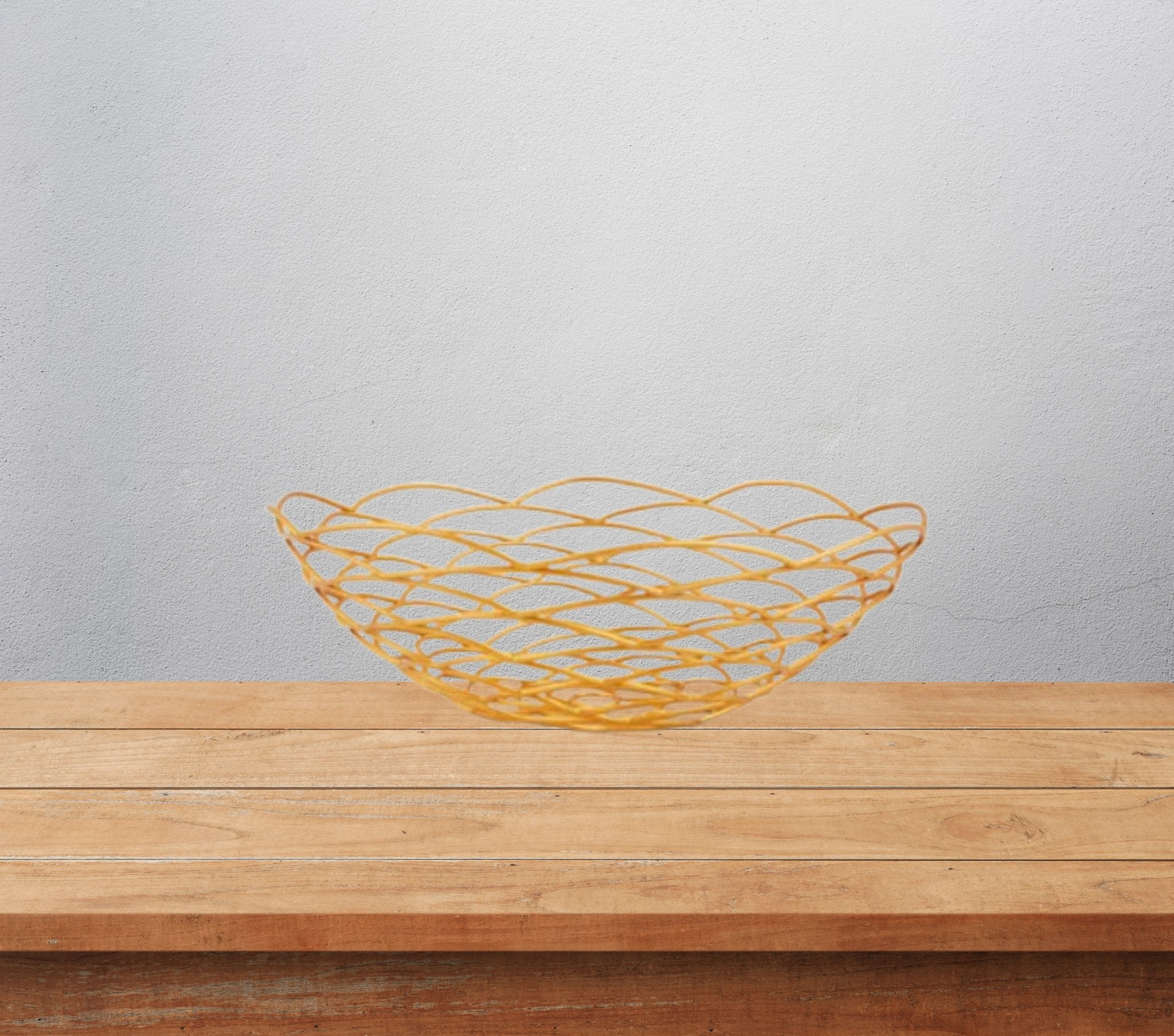 Curled Petal Golden Fruit Serving Tray - Home Decor at Nestern